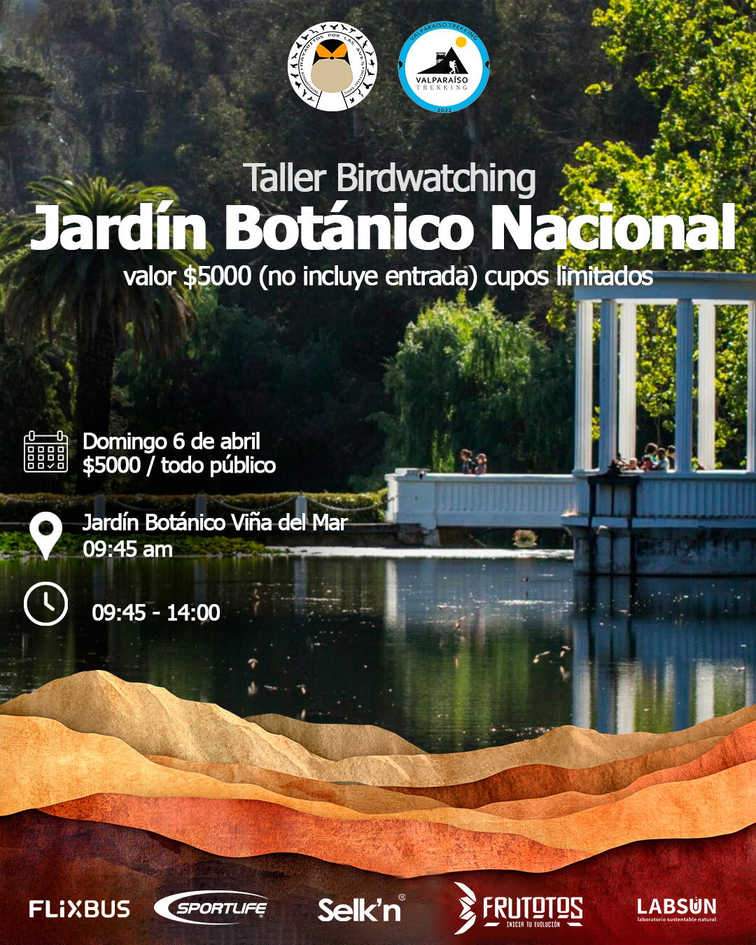 Taller Birdwatching Jardín Botánico Nacional Viña del Mar (6 abril)