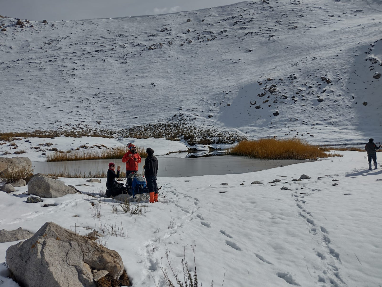 Trekking raquetas de nieve Laguna negra, Embalse el yeso, parque el Yeso cajón del maipo (tour privado)